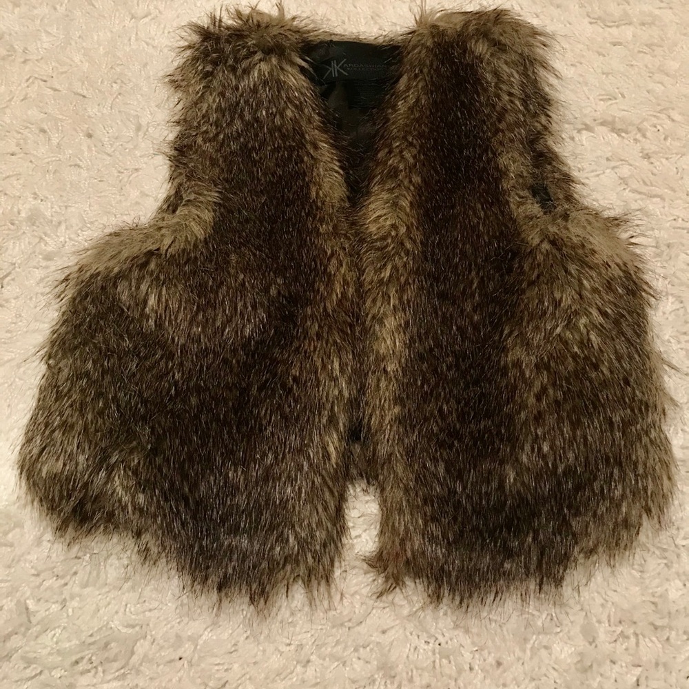Faux fur vest by Kardashian Kollection